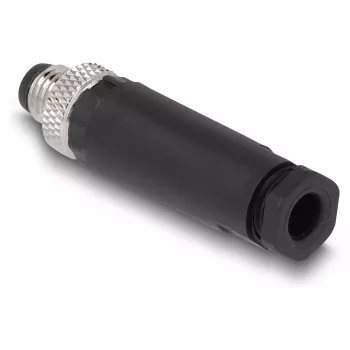 Conector DeLOCK M8 codificação A 3 pinos macho ligação por parafuso preto