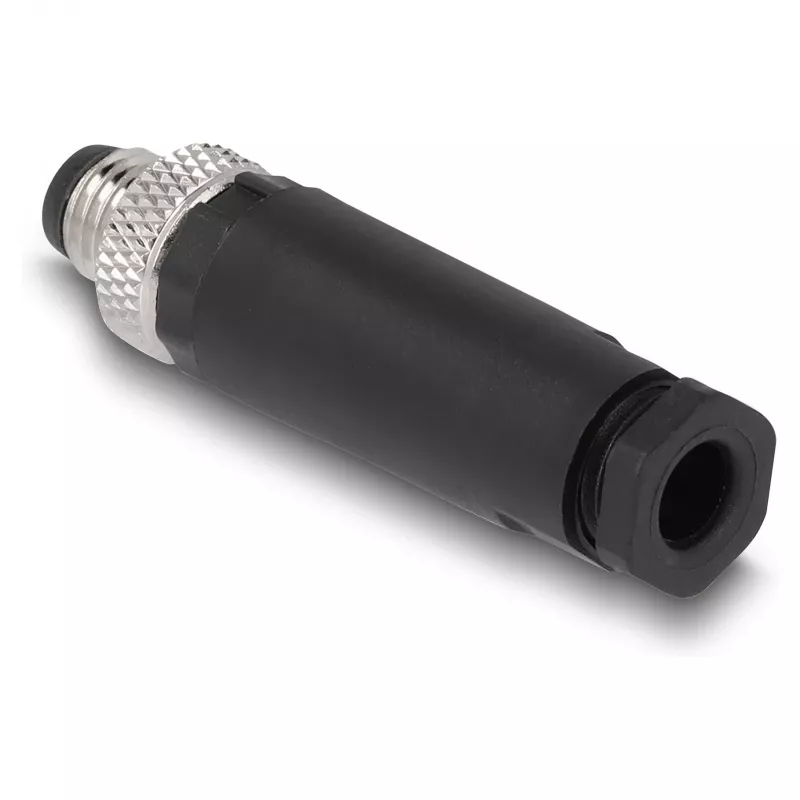 Conector DeLOCK M8 codificação A 3 pinos macho ligação por parafuso preto