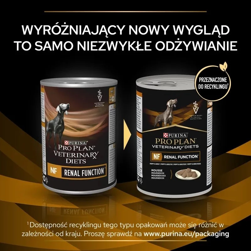 Alimento húmido para cães PURINA Pro Plan Veterinary Diets NF Renal Function terapêutico, porco, lata de 400 g