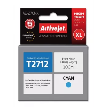 Tinta Activejet AE-27CNX (substituto para Epson 27XL T2712; Supreme; 18 ml; ciano)