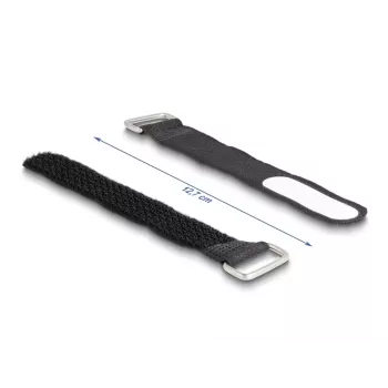 Suporte para abraçadeiras de cabos DeLOCK 19603 fecho de velcro preto 127x20 mm 5 unid.