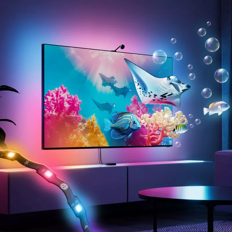 Nanoleaf 4D V2 Kit de espelhamento de ecrã de TV + tiras de luz (para TV e monitor até 65'') | 24 W | Multicolor RGB