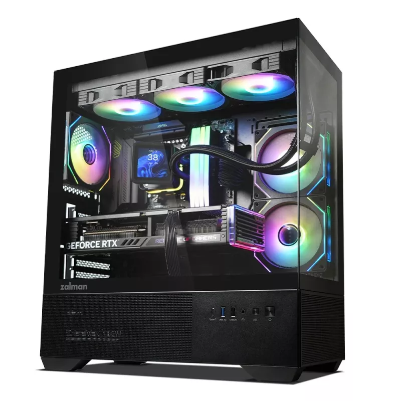 Caixa de PC CHRONIX V2 Mid Tower ventoinhas ARGB x3 preta