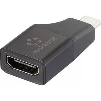 Renkforce RF-6418168 Adaptador USB-C® / HDMI [1x ficha USB-C® - 1x conector fêmea HDMI] preto (RF-6418168)