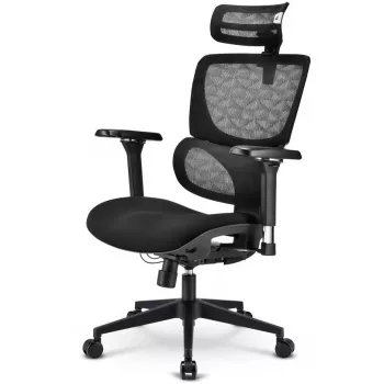 Cadeira de escritório Sharkoon OfficePal C40 — preta, design ergonómico, altura ajustável