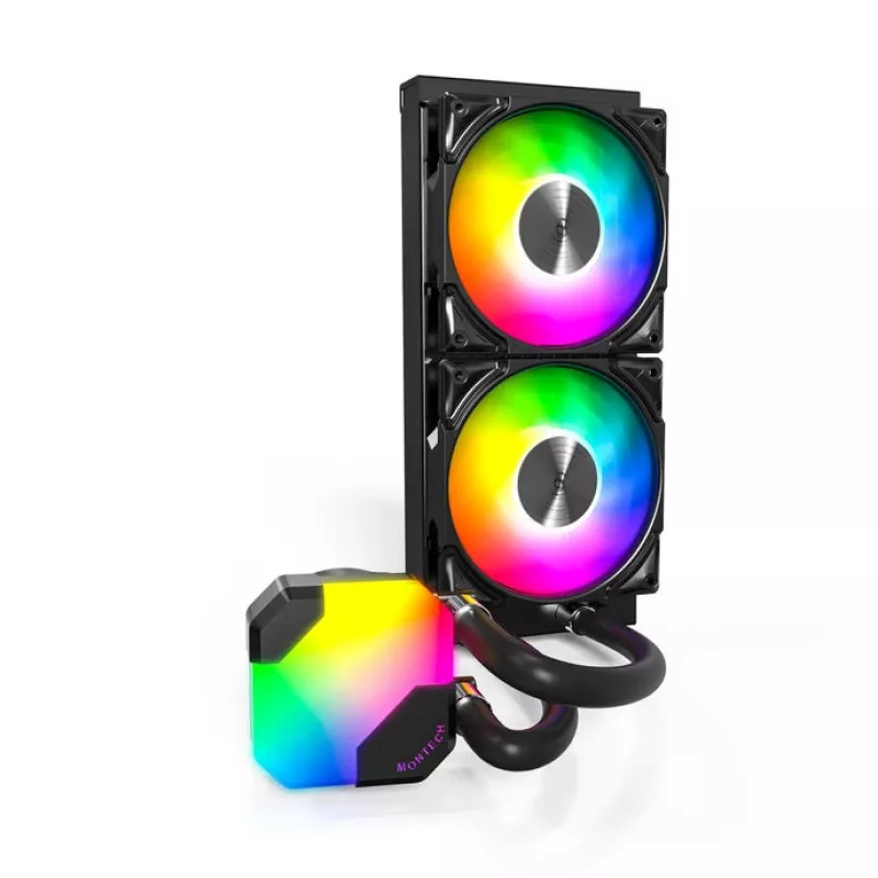 Refrigeração líquida all-in-one para CPU Montech Hyper Flow ARGB 240 mm, preto