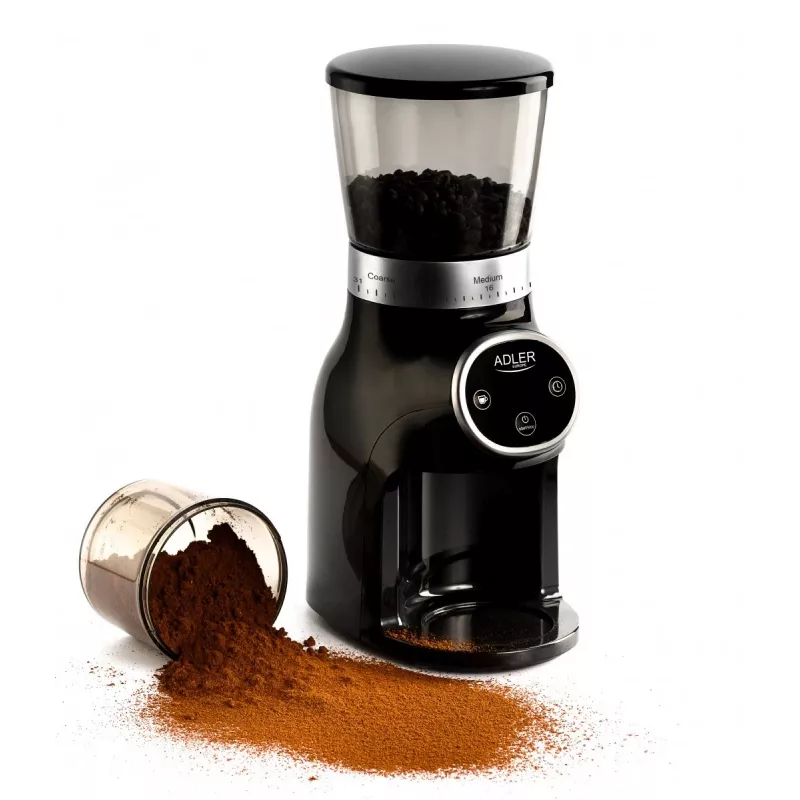 Moinho de café profissional, mós de aço, 31 definições de moagem, Café 90g/m, Adler, AD4450, 300, preto