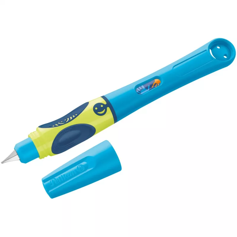 Caneta de tinta permanente Pelikan griffix® para destros - Neon Fresh azul - azul - sistema de cartuchos - azul - plástico - aço inoxidável - destros (820363)