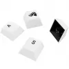 Keycaps GLORIOUS GPBT Basics PBT Dye-Sub Classic Branco Layout ANSI