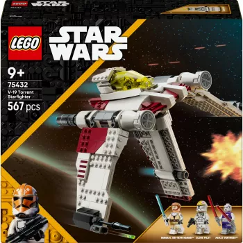LEGO Star Wars V-19 Torrent Fighter 75432 conjunto de construção — 567 peças, 3 minifiguras, modelo de exposição e de brincar