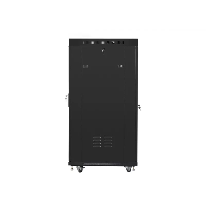 Armário rack 19 27U 600x800 preto, porta perfurada LCD (embalagem plana)