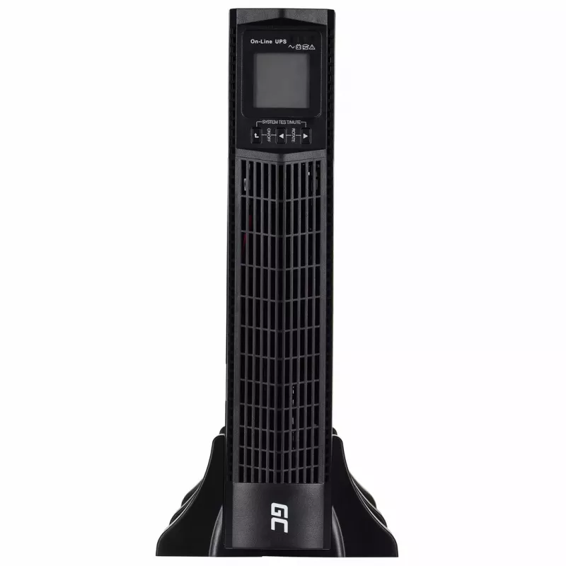 Unidade de alimentação ininterrupta Green Cell UPS15 — conversor online de dupla conversão 3 kVA (2700 W), 6 tomadas de rede, onda sinusoidal pura, LCD, torre, 6×12V/9Ah baterias