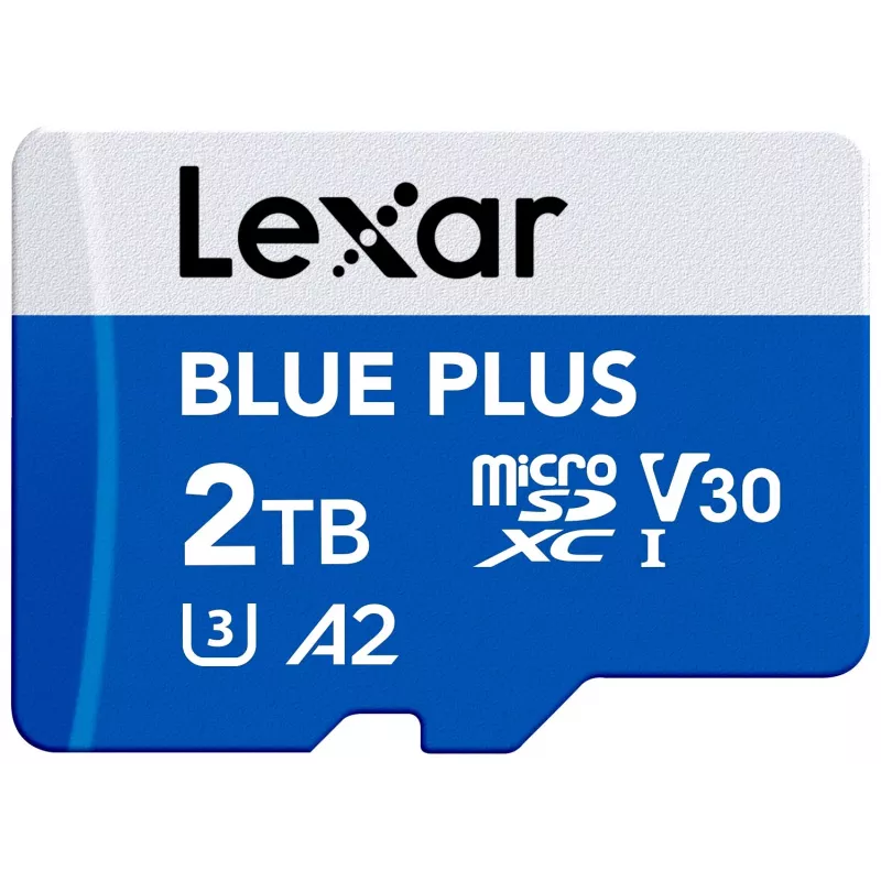Cartão de memória MicroSDXC Lexar BLUE PLUS 2 TB UHS‑I, 170 MB/s, U3 V30, à prova de água