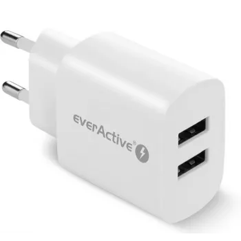 CARREGADOR DE TELEFONE 2X USB 2, 4A 12W BRANCO
