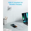 Cabo USB-C para USB-C Anker Innovations 322 nylon 0,9M 60W branco - cabo - digital/dados (A81F5G21)