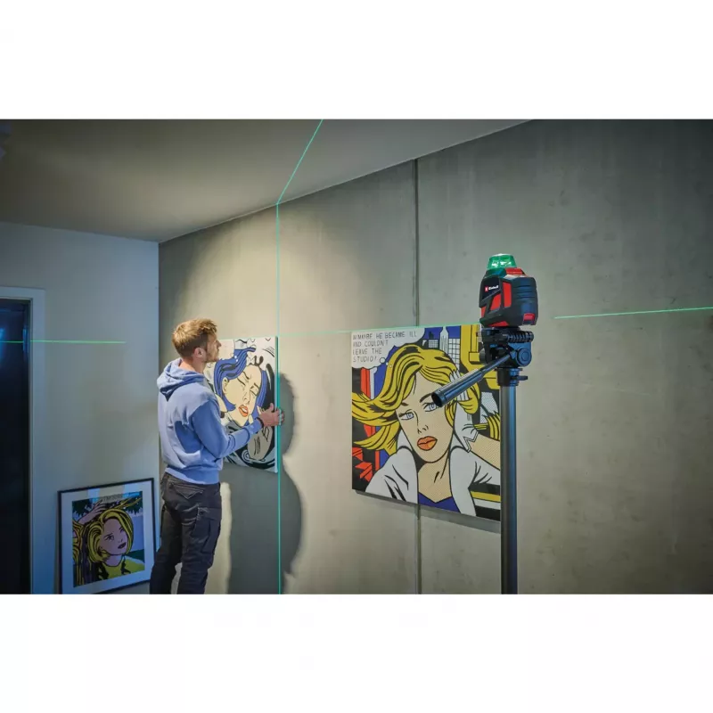 EINHELL TE-LL 360 G laser de linhas cruzadas com linhas laser verdes e vermelhas, preto — modelo 2270119