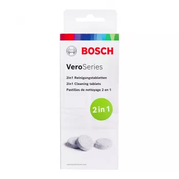 Pastilhas de limpeza Bosch TCZ8001A — branco, pack de 10, pastilhas de limpeza para eletrodomésticos