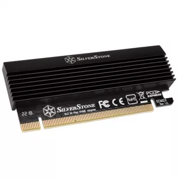 Adaptador M.2 PCIe x4 com dissipador SILVERSTONE SST-ECM23 — M.2 NVMe para PCIe x4 (com refrigeração ativa)