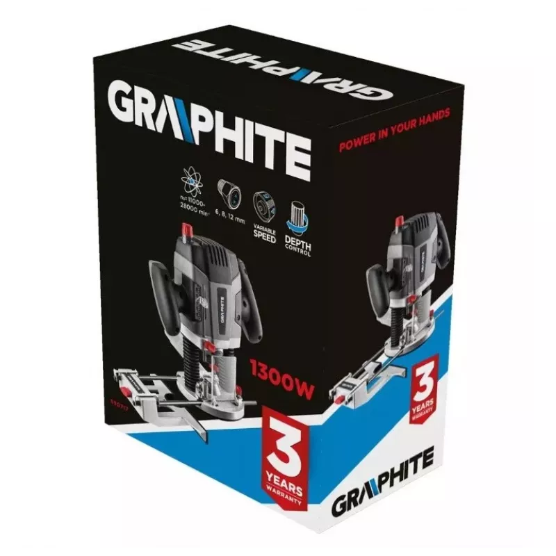 Fresadora de eixo superior 1300W bucha Grap344hite 6-12mm