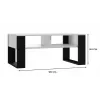 Tampo de mesa de centro e shop MODERN 2P BIEL CZ — tampo retangular branco, 2 pernas