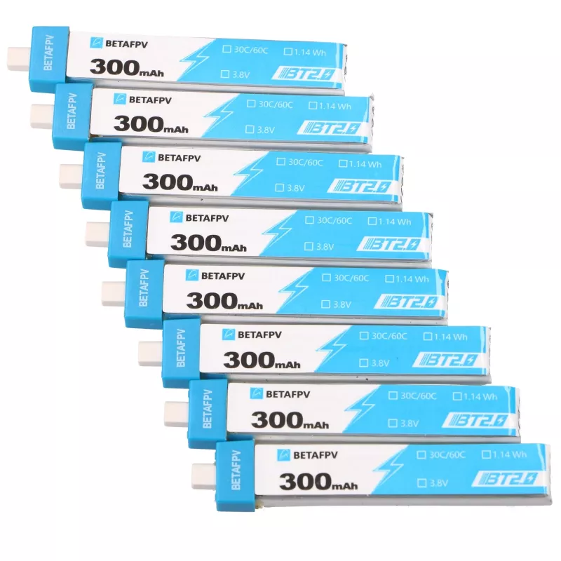 Conjunto de baterias para drone BetaFPV BT2.0 1S 300mAh pack de 8, 3,8V