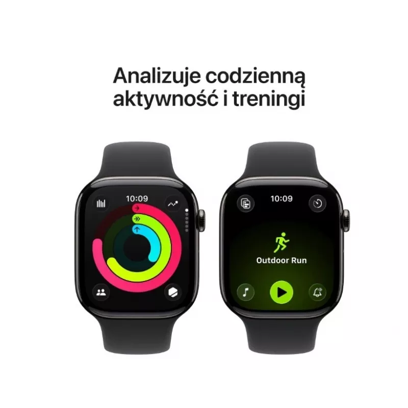 Smartwatch Apple Watch Series 11 GPS + Cellular 46mm Caixa de titânio sideral com bracelete desportiva preta M/L