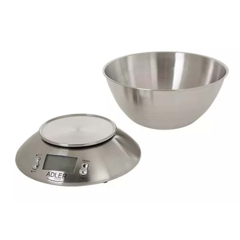 Balança de cozinha eletrónica Adler AD 3134 aço inoxidável redonda