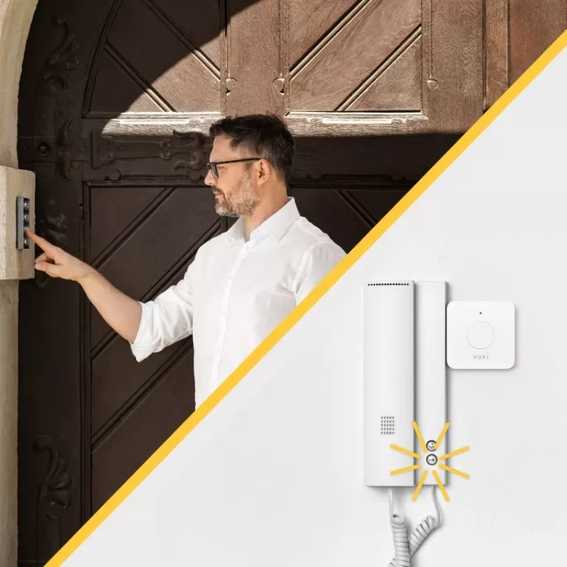 Botão NUKI Opener branco 70×22×70 mm, Bluetooth 5.0, compatível com NUKI