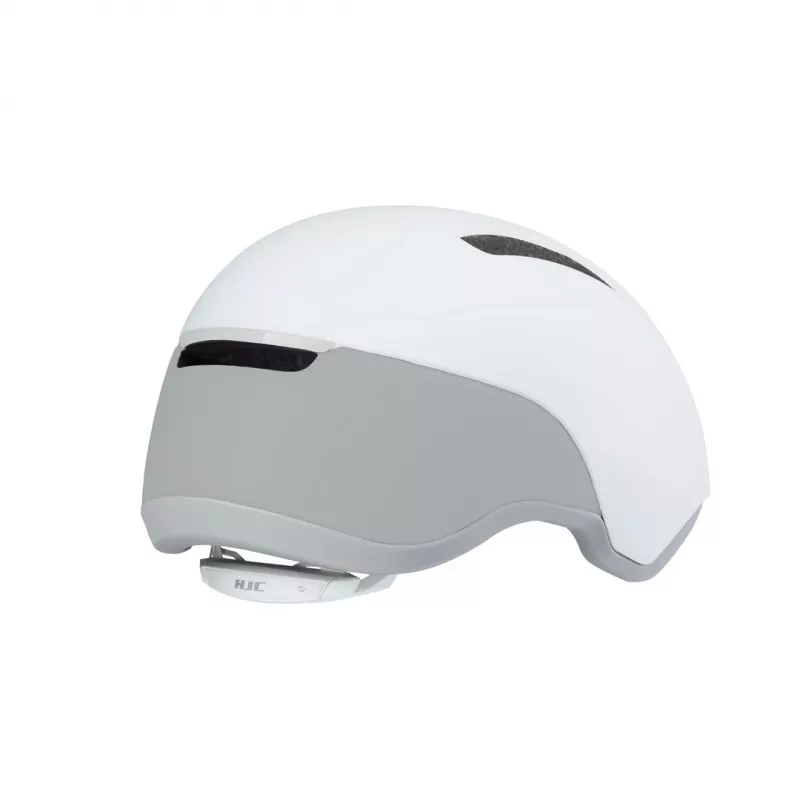 Capacete de bicicleta HJC Calido L — branco/prateado, In-Mold, 58–63 cm, 280 g, 4 aberturas de ventilação, ajuste SELFIT