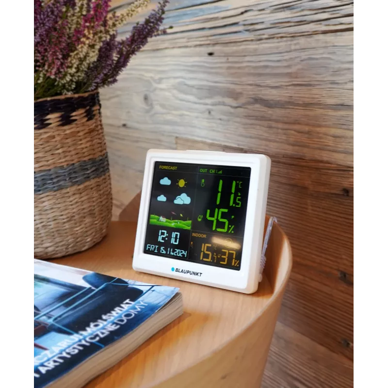 Estação meteorológica BLAUPUNKT WS25WH — medições interior/exterior, sensores sem fios