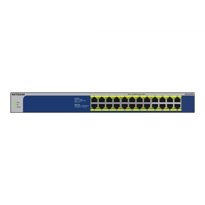 NETGEAR GS524PP Gigabit Ethernet não gerido (10/100/1000) Power over Ethernet (PoE) cinzento