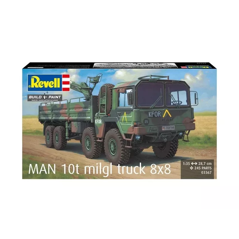 Maquete em plástico REVELL Man 10T Milgl 8x8 camião à escala 1/35