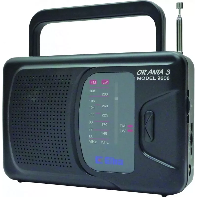 Rádio alimentação por rede e pilhas FM, LW Eltra Ania