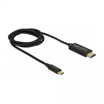 Adaptador de cabo de vídeo DeLOCK 84904 USB Type-C para HDMI 1 m preto