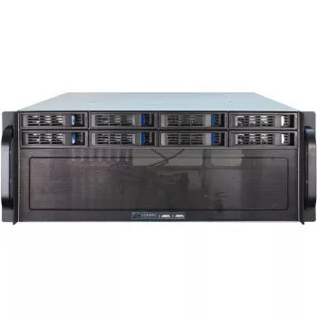 Caixa de servidor Inter-Tech 4U-4408 Rack preto, prateado