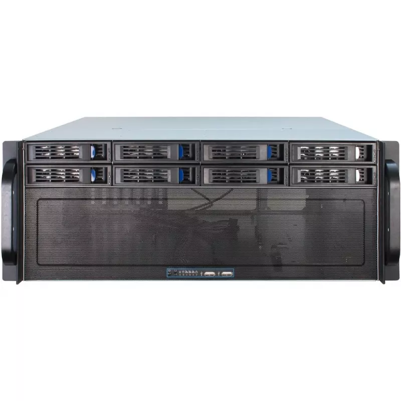 Caixa de servidor Inter-Tech 4U-4408 Rack preto, prateado
