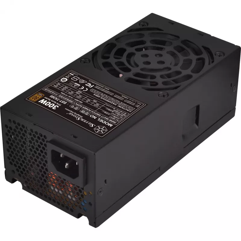 SilverStone TFX Series SST-TX300 - Fonte de alimentação (interna) - TFX12V / ATX12V 2.4 - 80 PLUS Bronze - AC 100-240 V - 300 Watt - Active PFC - Preto (SST-TX300)