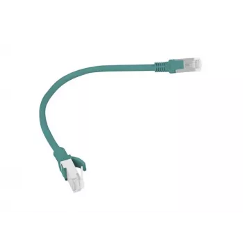 Cabo de patch CAT.6 UTP LANBERG PCU6-20CC-0025-G — 0,25 m, RJ-45 macho-macho, CCA, 250 MHz, verde, pack de 10