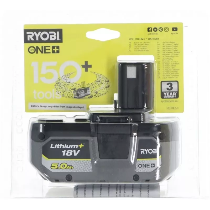 Ryobi 5133002433 RB 18L50 ONE+ 18V Bateria 18 Volt 5,0 Ah Li-Ion