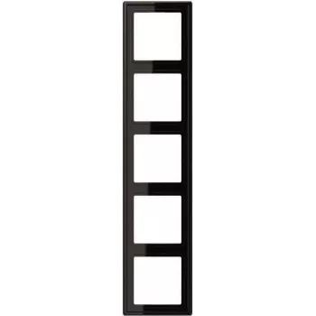 Moldura Jung 5 vias preto horizontal/vertical LS 985 SW (LS985SW)