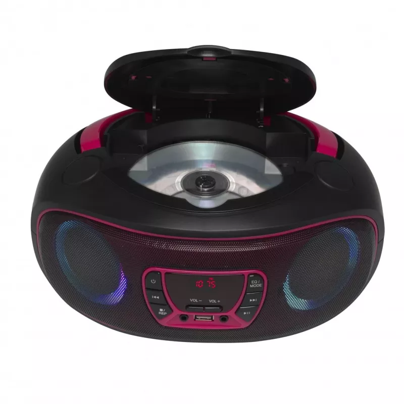Denver TCL-212BT rosa leitor de CD leitor de CD portátil preto, rosa