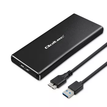 Caixa para SSD M.2 SATA QOLTEC 51854 USB 3.0 sem ferramentas