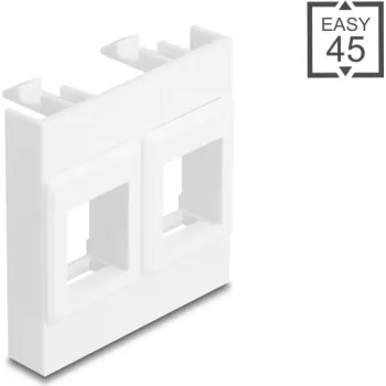 Moldura de módulo para placa de parede DELOCK Easy 45, 2x suportes Keystone, 45×45 mm