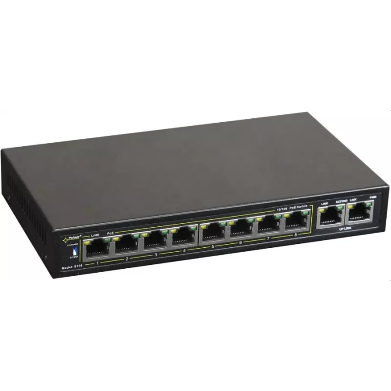Switch de rede PULSAR S108 Fast Ethernet Power over Ethernet