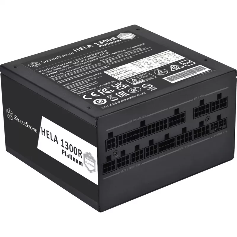 SST-HA1300R-PM 1300W, Fonte de alimentação para PC preta, 9x PCIe, gestão de cabos, 1300 Watt