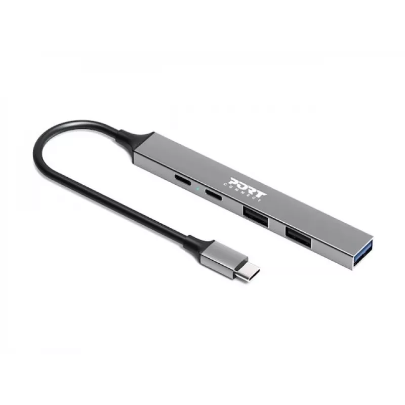 Hub USB Port Designs 900163 Type-C 5000 Mbit/s prateado