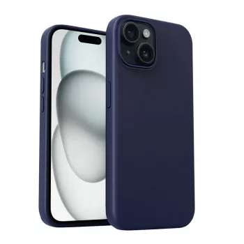 Capa protetora Aukey PC-GJ10B para iPhone 15 Plus, azul-tempestade, proteção fina de bordas e parte traseira