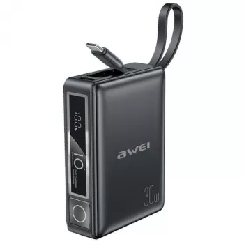 Powerbank 10000mAh 30W P87K USB-C integrado