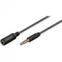 Wentronic Goobay cabo de extensão jack 3,5 mm, preto, 0,5 m – ficha jack 3,5 mm (4 pinos, estéreo) > conector fêmea jack 3,5 mm (4 pinos, estéreo) (62476)