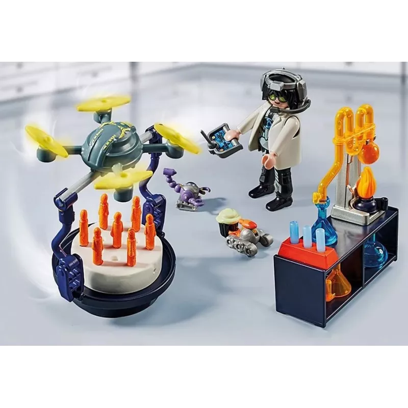 Playmobil 71450 My Life: Investigador com robôs – Festa de ciência no laboratório com drone de transporte e robôs – Divertido artigo de jogo de faz de conta imaginativo